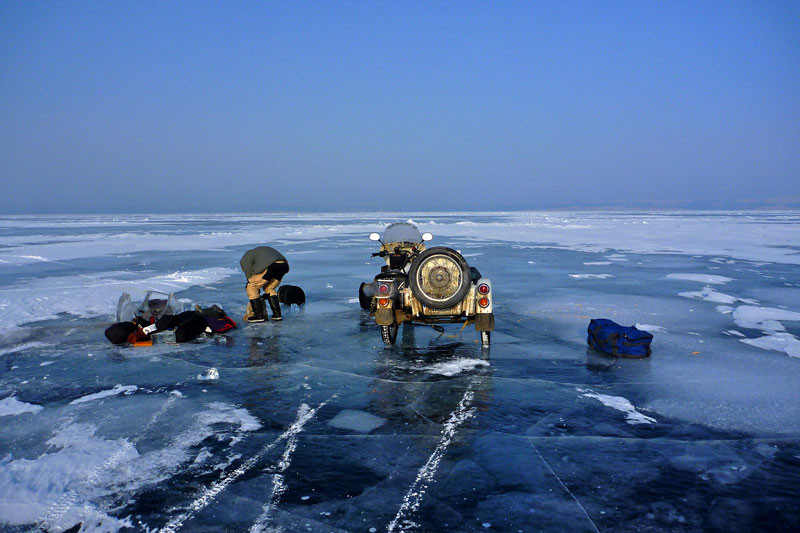 frozen lake baikal, Siberia, Russia